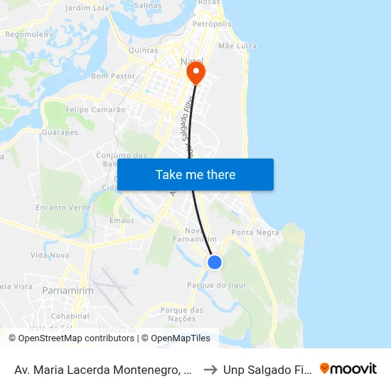 Av. Maria Lacerda Montenegro, 3355 to Unp Salgado Filho map
