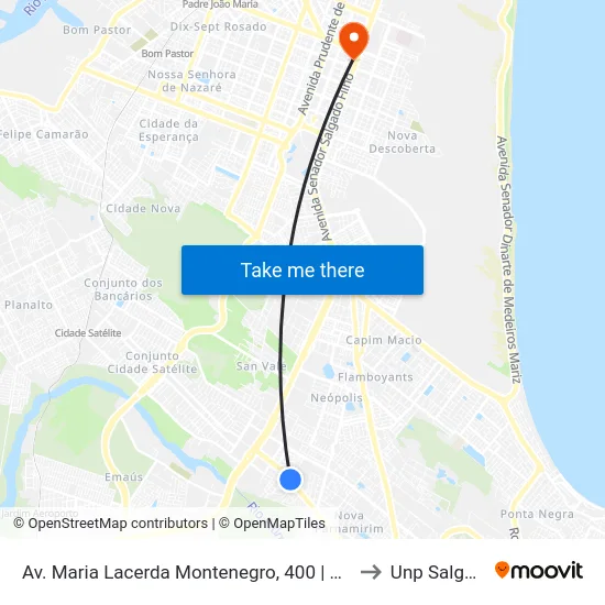 Av. Maria Lacerda Montenegro, 400 | Caixa Econômica Federal to Unp Salgado Filho map