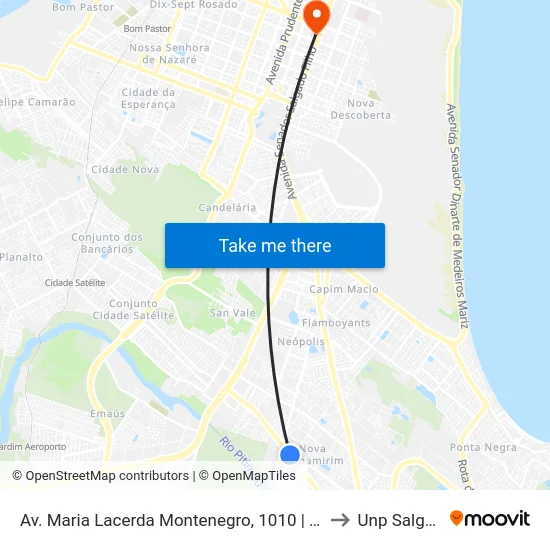 Av. Maria Lacerda Montenegro, 1010 | Residencial Colinas Do Sol to Unp Salgado Filho map