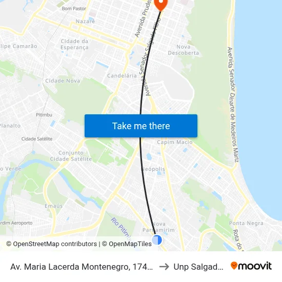 Av. Maria Lacerda Montenegro, 1740 | Sinal Verde to Unp Salgado Filho map
