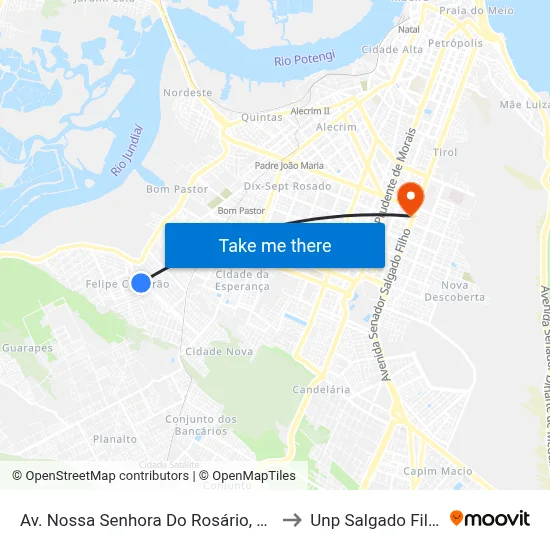 Av. Nossa Senhora Do Rosário, 556 to Unp Salgado Filho map