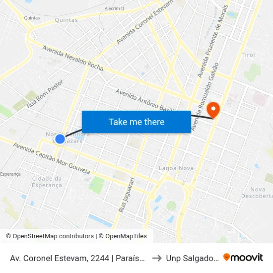Av. Coronel Estevam, 2244 | Paraíso Das Tintas to Unp Salgado Filho map