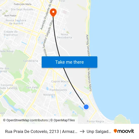 Rua Praia De Cotovelo, 2213 | Armazém Do Orgânico to Unp Salgado Filho map