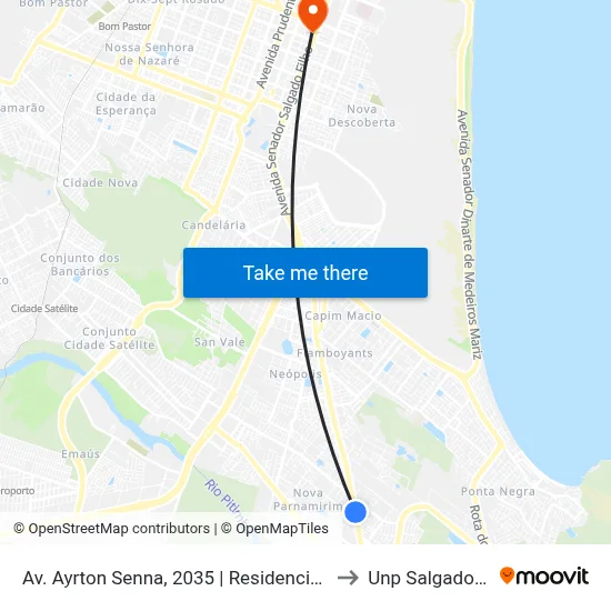 Av. Ayrton Senna, 2035 | Residencial Bertioga to Unp Salgado Filho map