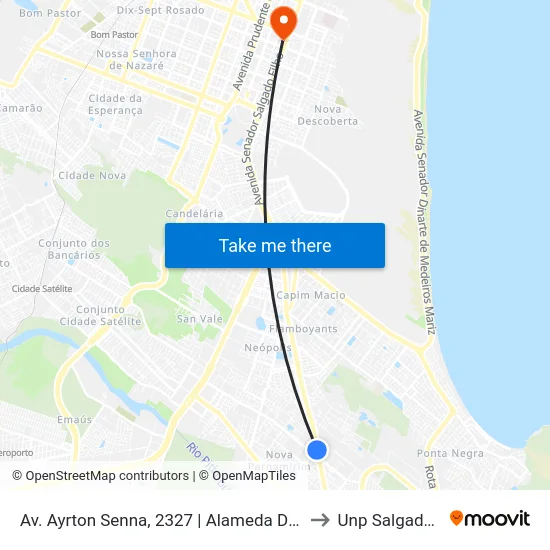 Av. Ayrton Senna, 2327 | Alameda Dos Eucaliptos to Unp Salgado Filho map