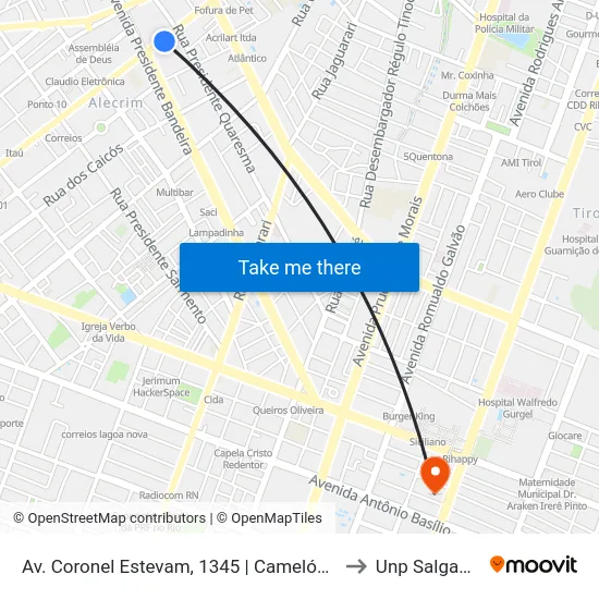Av. Coronel Estevam, 1345 | Camelódromo Do Alecrim to Unp Salgado Filho map
