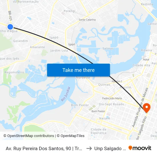 Av. Ruy Pereira Dos Santos, 90 | Trevo Br-101 to Unp Salgado Filho map