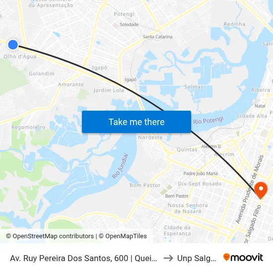Av. Ruy Pereira Dos Santos, 600 | Queiroz Atacadão São Gonçalo to Unp Salgado Filho map