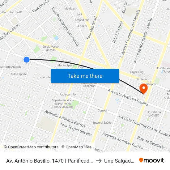 Av. Antônio Basílio, 1470 | Panificadora Nordeste to Unp Salgado Filho map