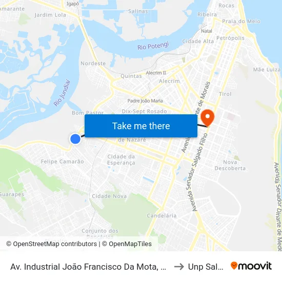 Av. Industrial João Francisco Da Mota, 3979 | Garagem Da Empresa Gontijo to Unp Salgado Filho map