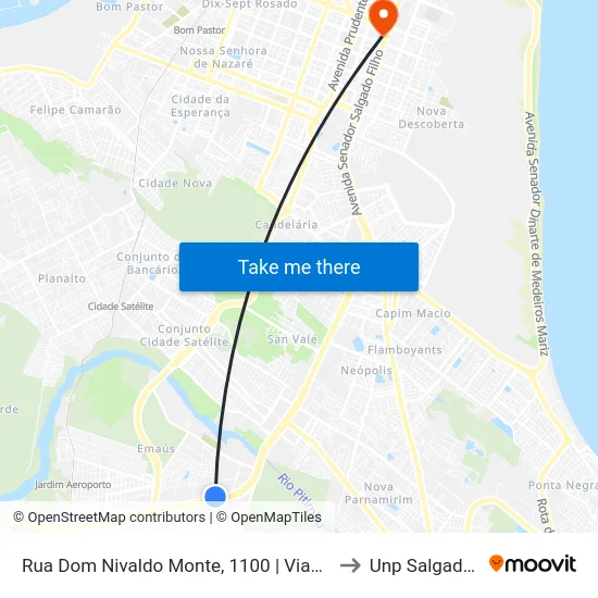 Rua Dom Nivaldo Monte, 1100 | Viaduto De Emaús to Unp Salgado Filho map
