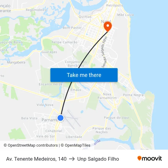 Av. Tenente Medeiros, 140 to Unp Salgado Filho map