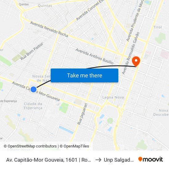 Av. Capitão-Mor Gouveia, 1601 | Rodoviária Nova to Unp Salgado Filho map