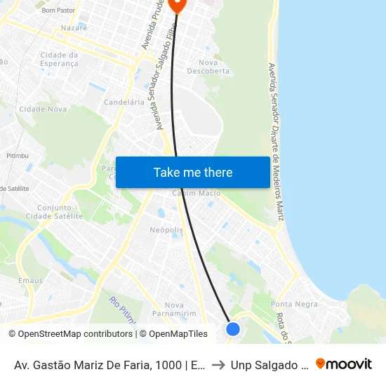 Av. Gastão Mariz De Faria, 1000 | Eucaliptos to Unp Salgado Filho map