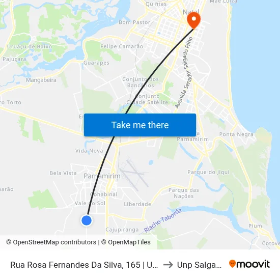 Rua Rosa Fernandes Da Silva, 165 | Upa Nova Esperança to Unp Salgado Filho map