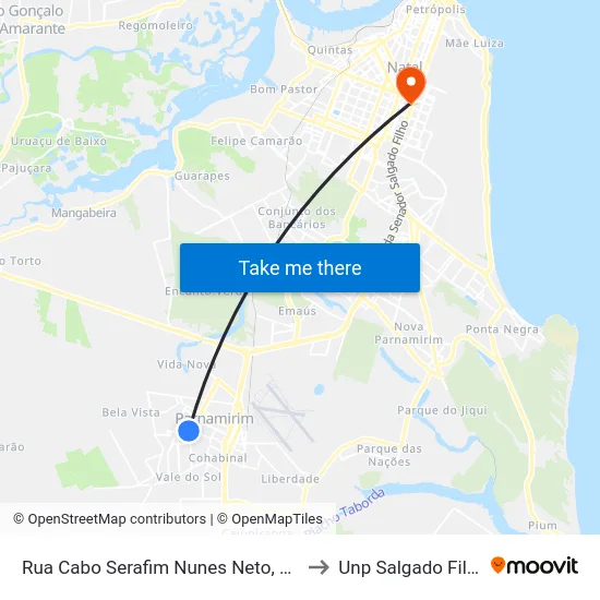 Rua Cabo Serafim Nunes Neto, 475 to Unp Salgado Filho map