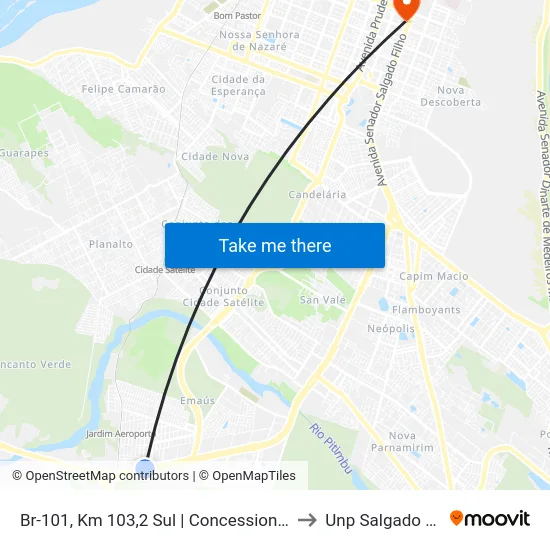 Br-101, Km 103,2 Sul | Concessionária Daf to Unp Salgado Filho map