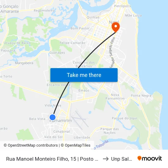 Rua Manoel Monteiro Filho, 15 | Posto De Saúde De Passagem De Areia to Unp Salgado Filho map