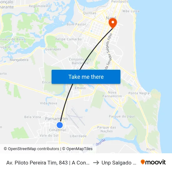 Av. Piloto Pereira Tim, 843 | A Construtora to Unp Salgado Filho map