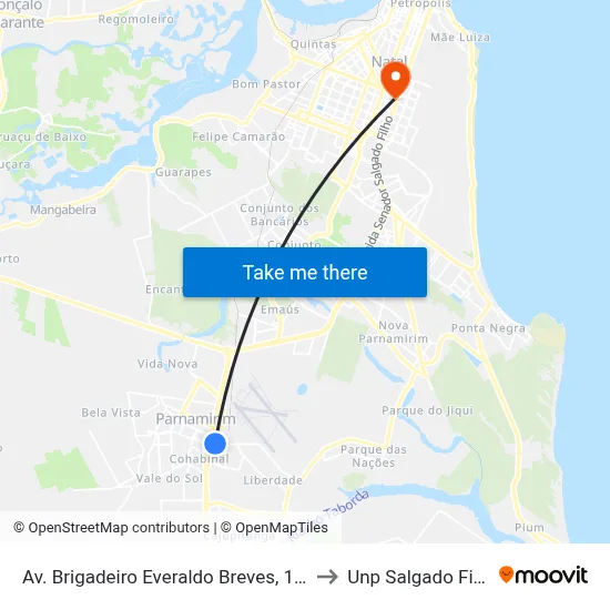 Av. Brigadeiro Everaldo Breves, 1125 to Unp Salgado Filho map