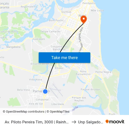 Av. Piloto Pereira Tim, 3000 | Rainha Do Pastel to Unp Salgado Filho map