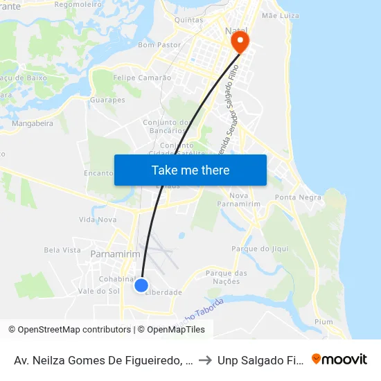 Av. Neilza Gomes De Figueiredo, 417 to Unp Salgado Filho map