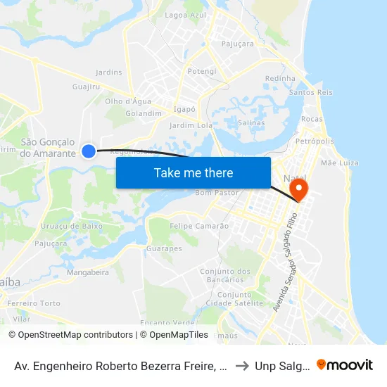 Av. Engenheiro Roberto Bezerra Freire, 172 | Santo Antônio Do Potengi to Unp Salgado Filho map
