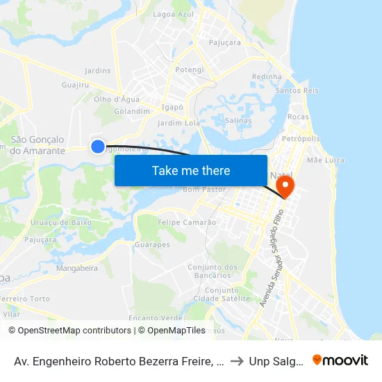 Av. Engenheiro Roberto Bezerra Freire, 1017 | Posto Santo Antônio to Unp Salgado Filho map
