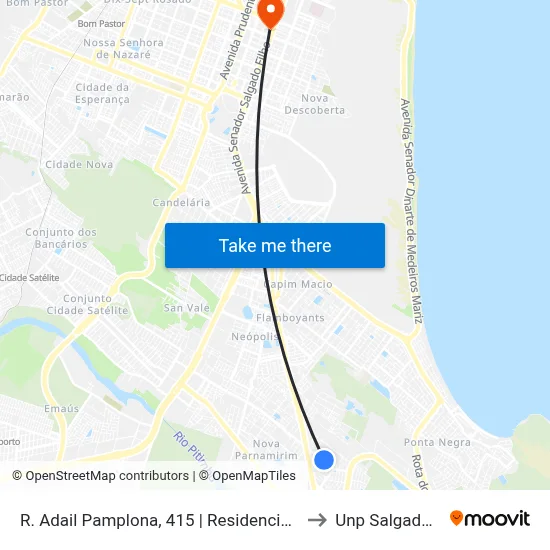 R. Adail Pamplona, 415 | Resid. 4 Oceanos to Unp Salgado Filho map