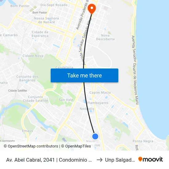 Av. Abel Cabral, 2041 | Cond. Jardim Atlântico to Unp Salgado Filho map