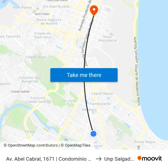 Av. Abel Cabral, 1671 | Cond. Jardim Arco-Íris to Unp Salgado Filho map