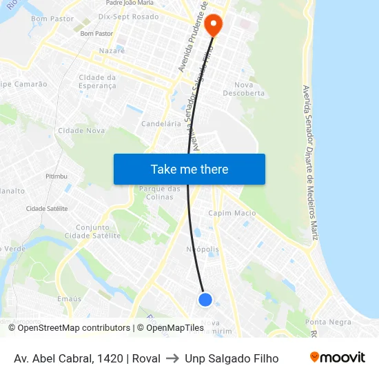 Av. Abel Cabral, 1420 | Roval to Unp Salgado Filho map