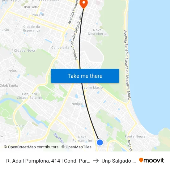 R. Adail Pamplona, 414 | Cond. Park Towers to Unp Salgado Filho map