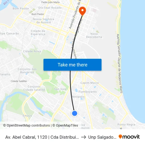 Av. Abel Cabral, 1120 | Cda Distribuidora / Selfit to Unp Salgado Filho map