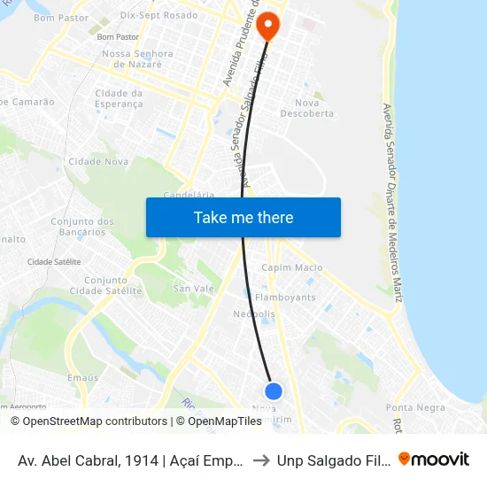Av. Abel Cabral, 1914 | Açaí Empório to Unp Salgado Filho map