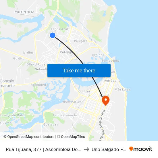 Rua Tijuana, 377 | Assembleia De Deus to Unp Salgado Filho map