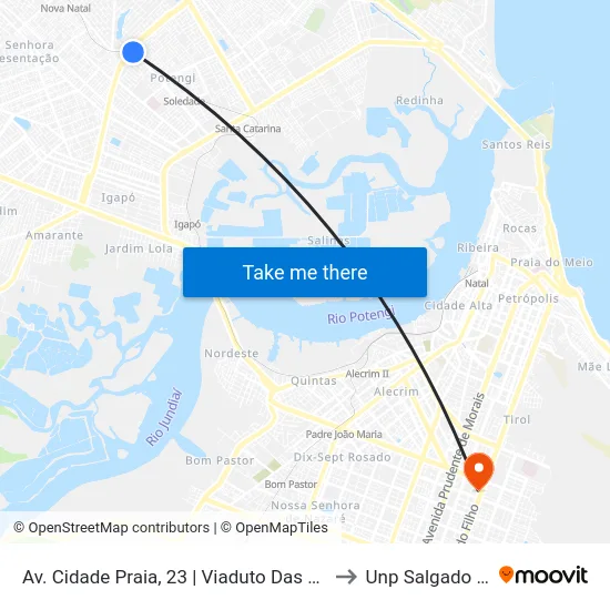 Av. Cidade Praia, 23 | Viaduto Das Fronteiras to Unp Salgado Filho map