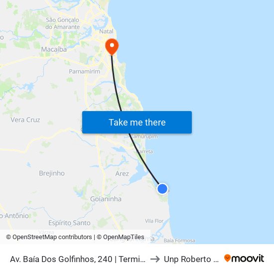 Av. Baía Dos Golfinhos, 240 | Terminal De Pipa to Unp Roberto Freire map