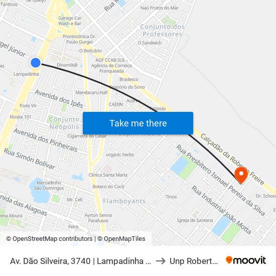Av. Dão Silveira, 3740 | Lampadinha - Intermunicipal to Unp Roberto Freire map
