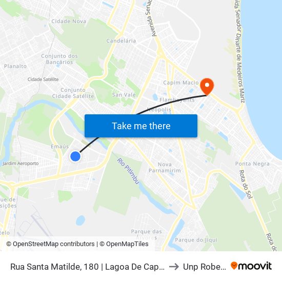 Rua Santa Matilde, 180 | Lagoa De Captação Parque Das Orquídeas to Unp Roberto Freire map