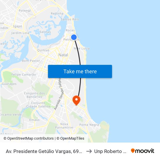 Av. Presidente Getúlio Vargas, 690 | Tce-Rn to Unp Roberto Freire map