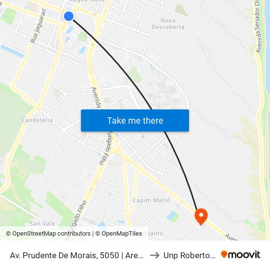 Av. Prudente De Morais, 5050 | Arena Das Dunas to Unp Roberto Freire map