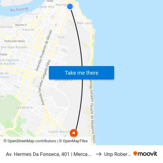 Av. Hermes Da Fonseca, 401 | Mercado Público De Petrópolis to Unp Roberto Freire map