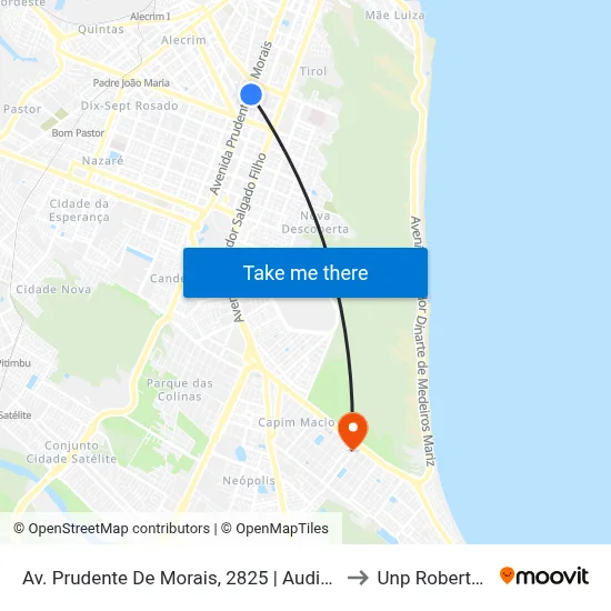 Av. Prudente De Morais, 2825 | Audiocar Equipadora to Unp Roberto Freire map