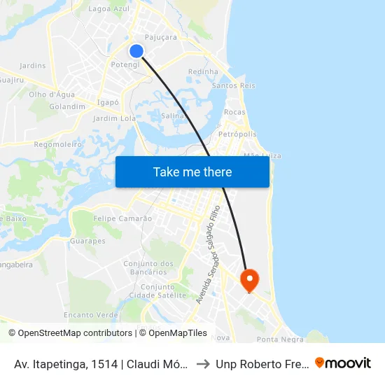 Av. Itapetinga, 1514 | Claudi Móveis to Unp Roberto Freire map