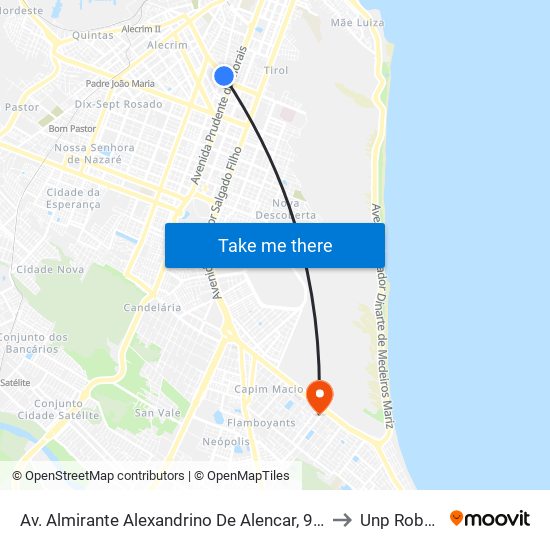Av. Almirante Alexandrino De Alencar, 973 | Academia De Polícia Militar to Unp Roberto Freire map