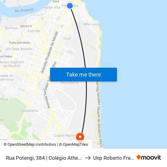 Rua Potengi, 384 | Colégio Atheneu to Unp Roberto Freire map