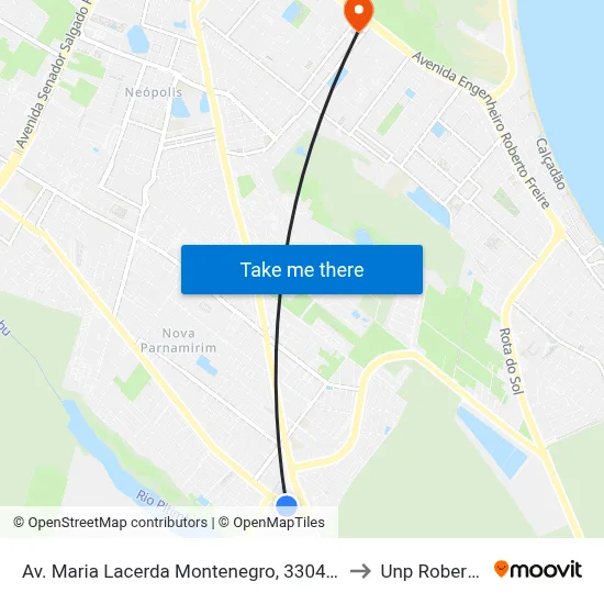 Av. Maria Lacerda Montenegro, 3304 | Edifício Esmeralda to Unp Roberto Freire map