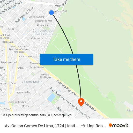 Av. Odilon Gomes De Lima, 1724 | Instituto Internacional De Física Ufrn to Unp Roberto Freire map