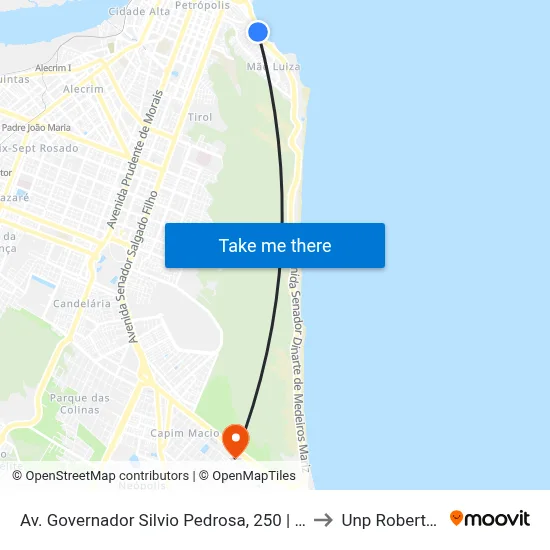 Av. Governador Silvio Pedrosa, 250 | Letreiro De Natal to Unp Roberto Freire map